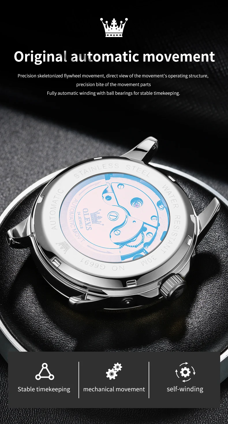 OLEVS 6691 Luxury Tourbillon Automatic Mechanical Watch description image 8