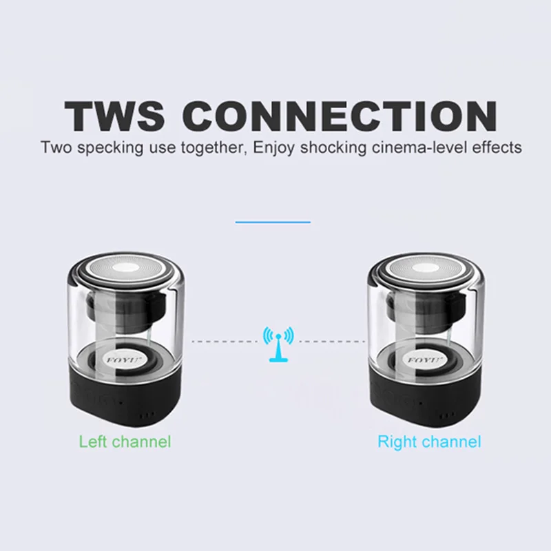 

Мини-динамик TWS с магнитным присосом, компактная стерео-колонка с функцией «one-on-one», с прозрачным свечением, с поддержкой Bluetooth, для звонков