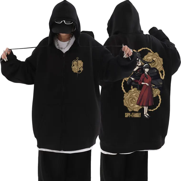 

Japanese Anime Spy X Family Yor Forger Graphics Zipper Hoodie Men Fashion Casual Zip Up Jacket Unisex Fleece Oversized Hoodies