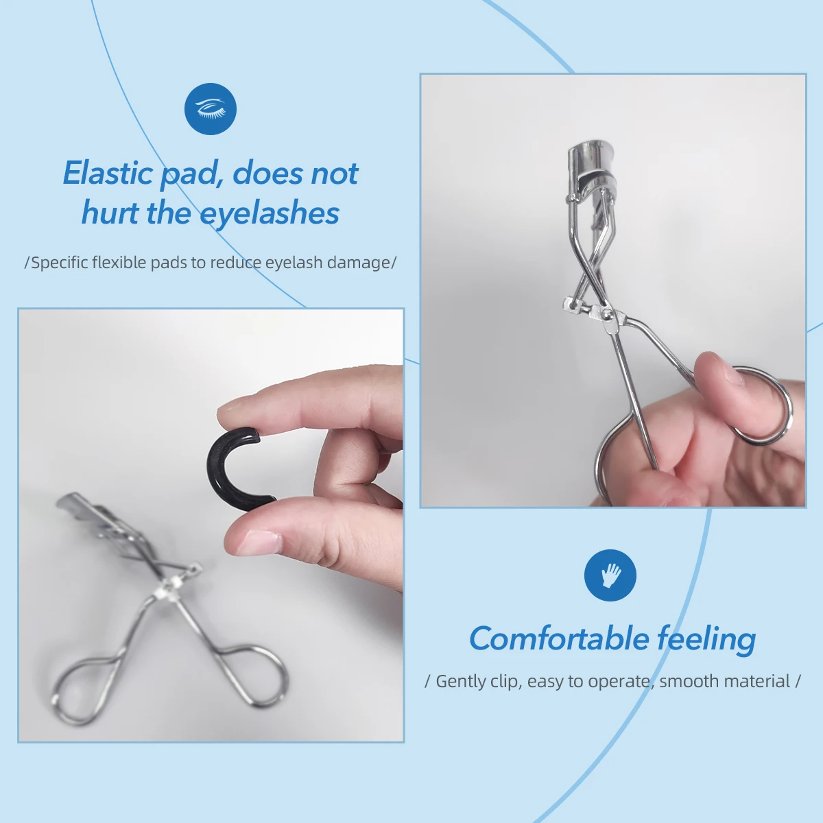 Eyelash Curler 1Pcs Silver Portable Long Lasting Natural Curling Not Hurt Eyelashes Folding Beauty Tool