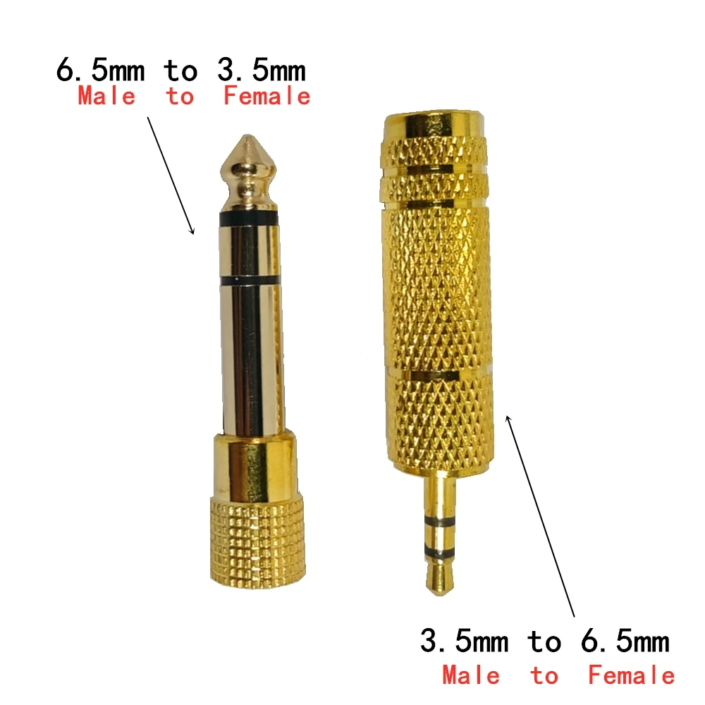 Audio Adapter Set: 6.5mm to 3.5mm and 3.5mm to 6.5mm Converters (2 Pieces), 1/4-Inch to 1/8-Inch Versatility for Enhanced Sound Connection