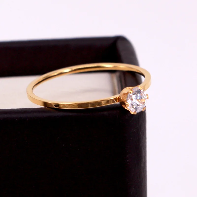 Wedding Rings Womens Ring Couple Rings Cubic Zircon Ring Finger Rings Jewelry Rings Ring Jewelry Love Jewelry Titanuim Steel Rose Gold Color Ring CZ Crystal Ring Women Couple Finger Rings Wedding Size 3-10 KK005-6