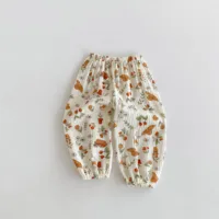 Child's Spring Summer Thin Pants Kids Girls Floral Pants Fashion Cute Pants For Baby Boys Loose Casual Simple Versatile Trousers 3