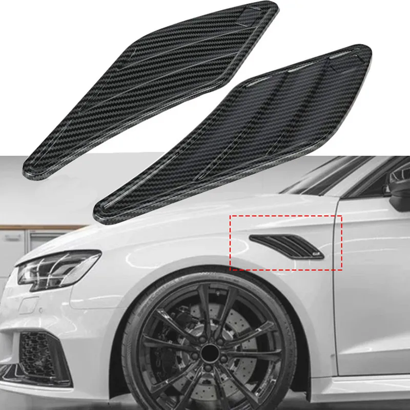 Accessoires de voiture 2pcs Side Car Air Vent Ajustement Autocollant For  Audi ABT Fender Autocollant For Audi A6 C6 C5 A1 A3 8P A4 B8 B6 A5 A7 A8 Q3