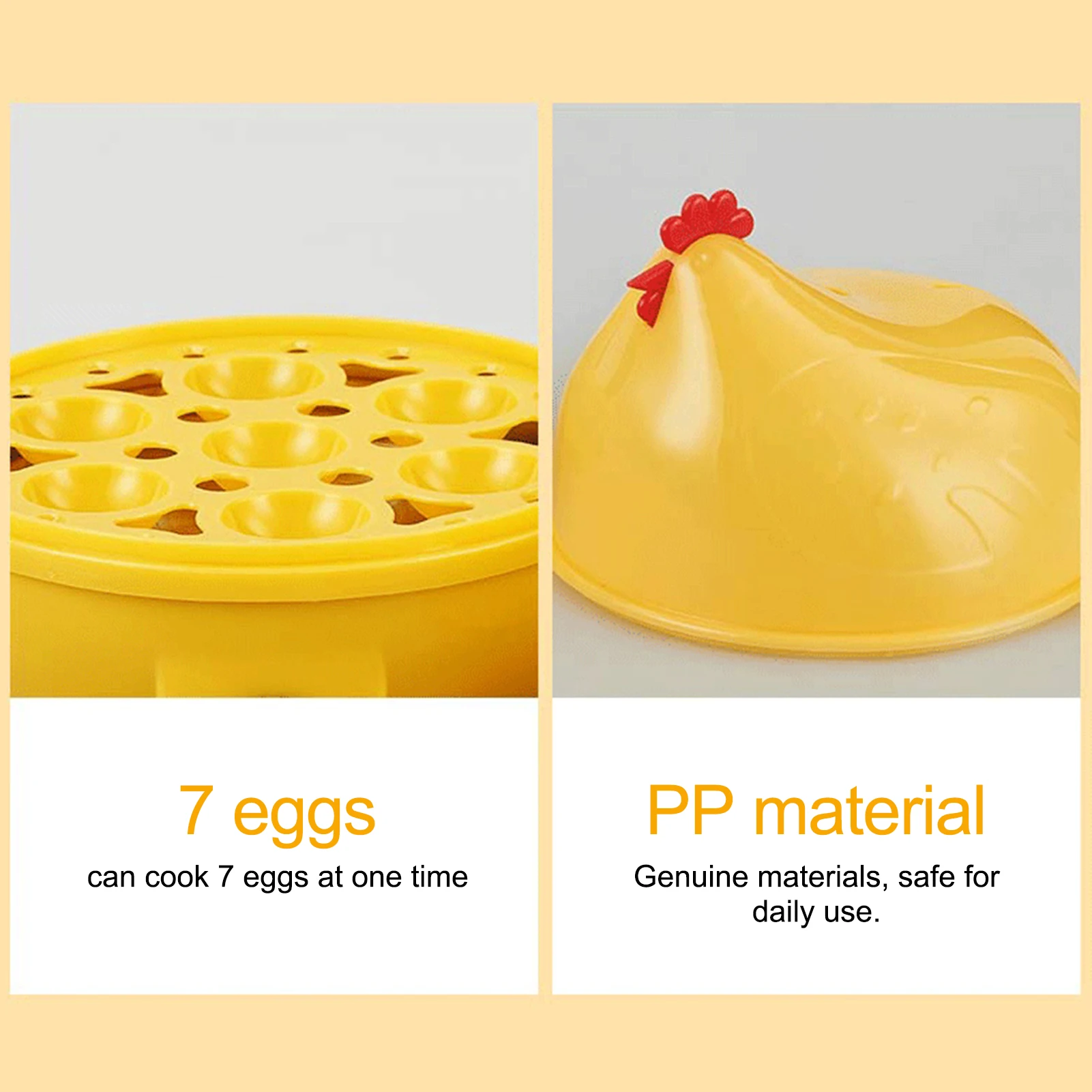 Home Chicken Shaped 7Egg Capacity Egg Boiler Cooker Kitchen Cooking Appliance For Soft Hard Boiled Eggs egg cooker