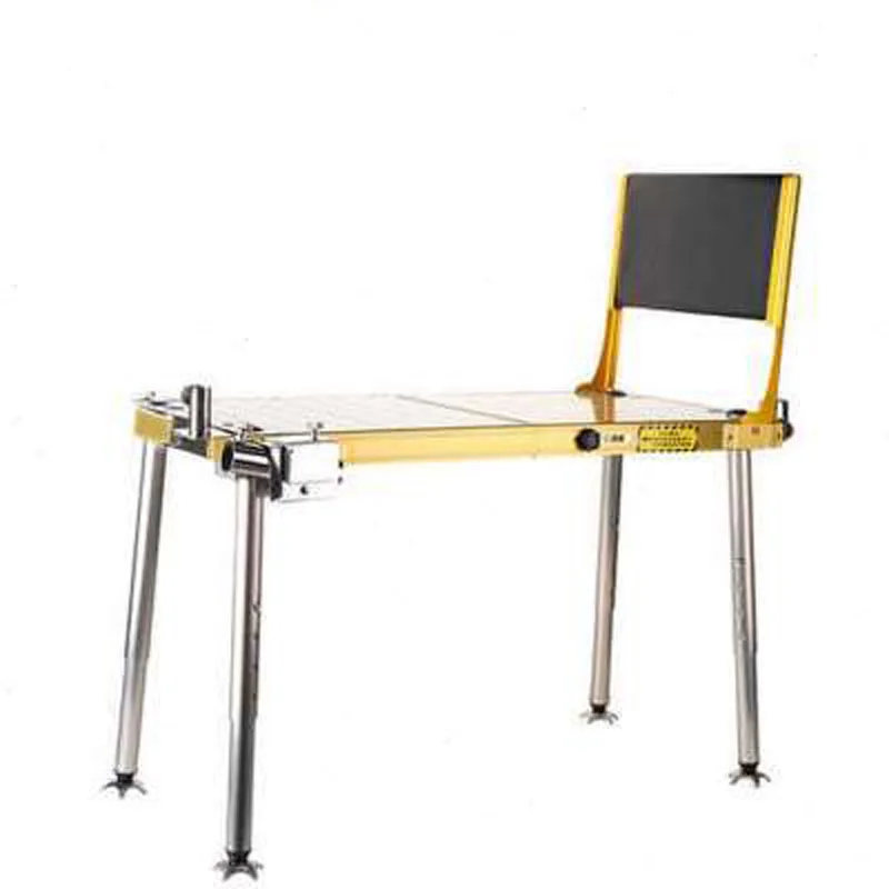 Portable Fishing Table Chair Folding Camping Chair Platform Seat with Backrest Storage Bag Bait Plate Light Stand Rack Pedals
