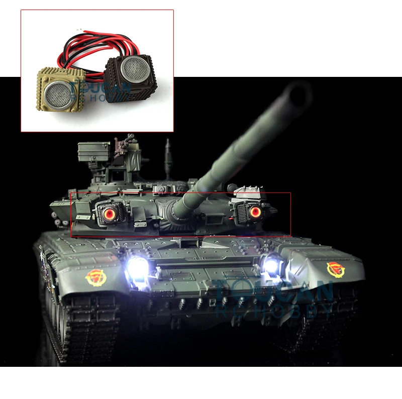 Pièce d'amélioration yeux rouges noirs pour char Henglong 1/16 T90 RC, détail