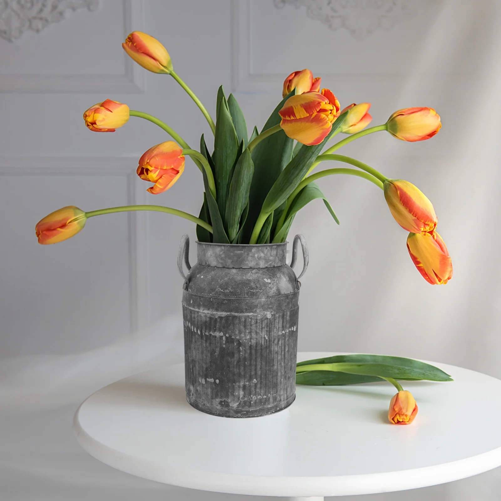 Metal Milk Jug Planter Child Water Pitcher Decorative Rustic Vase Galvanized Sheet Flower Pot 5