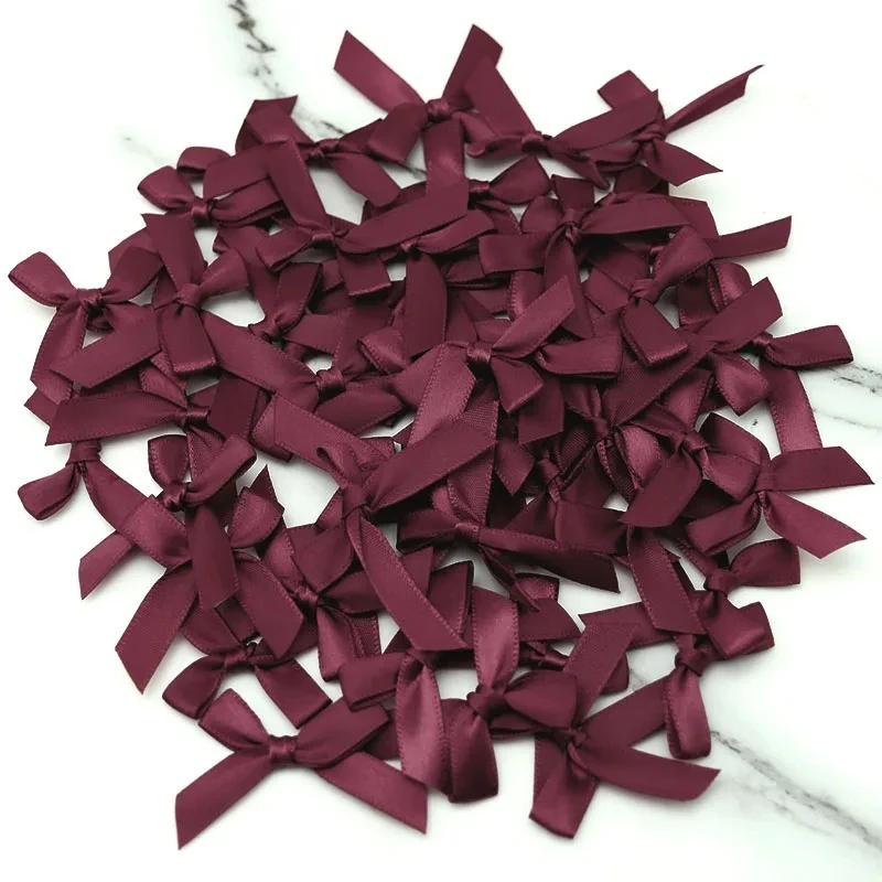 50 Pcs 4*4cm Ribbon Bow Decoration Polyester Satin DIY Craft