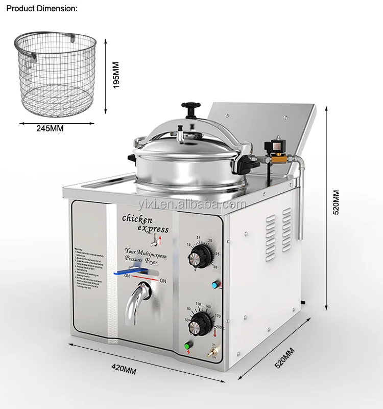 

Electric Counter-top pressure fryer from manufactory with CE approved