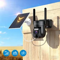Caméra de surveillance extérieure SZSINOCAM EU 4G à énergie solaire, détection humaine, vision nocturne, caméra de sécurité noire 6