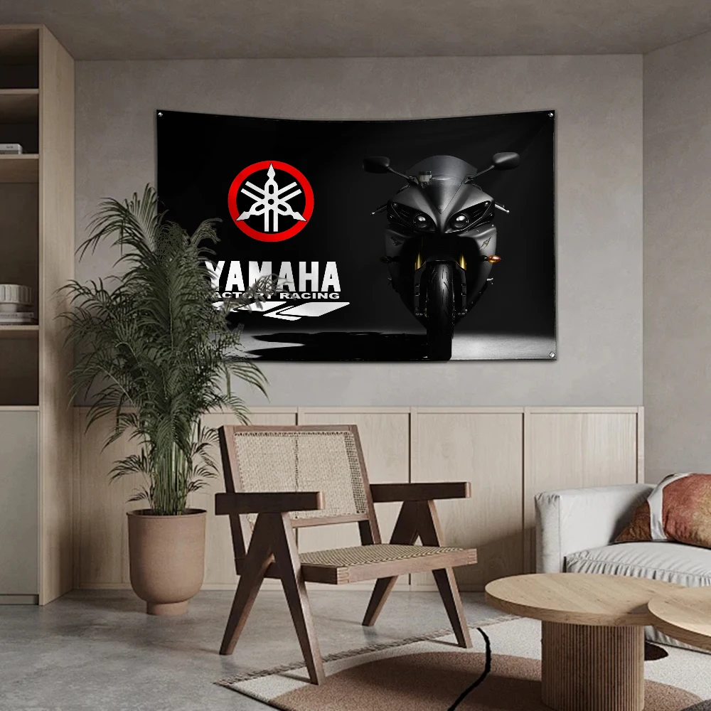 3x5 ft Motorrad Renn flagge Polyester Digital Y-Yamahas Druck banner für Garage oder Outdoor-Dekoration