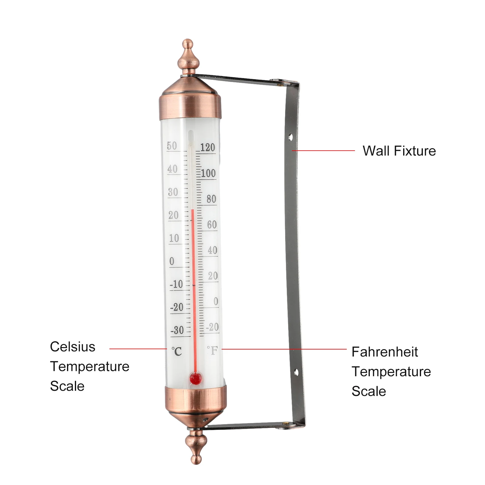 

Outdoor Plastic Thermometer Range -30 To 50°C For Garden Sun Terrace Greenhouse Outside Wall Garden Decorations Supplies