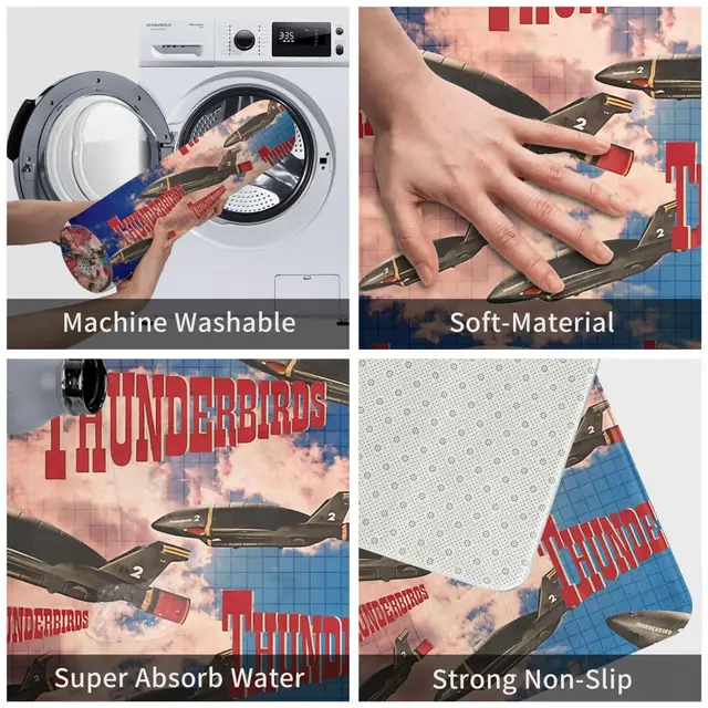 Nem Csúszás Nélküli Ajtó-Mormat Konyha Szőnyeg Thunderbirds 2, Folyosó Szőnyegbejárati Ajtó Otthoni Dekoráció - Image 4