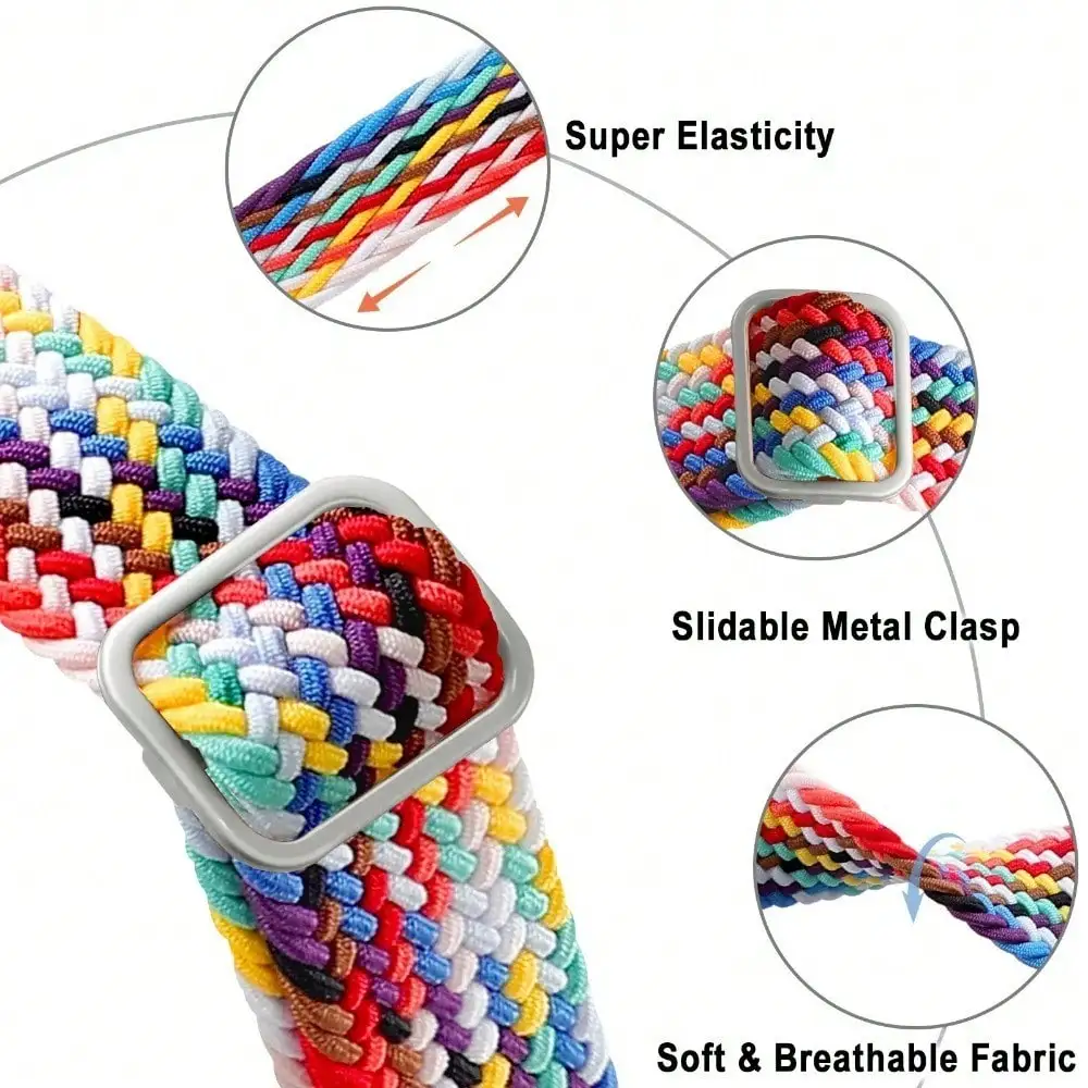 Braided Solo Loop Nylon Adjustable Strap - Replacement Bracelet Accessory