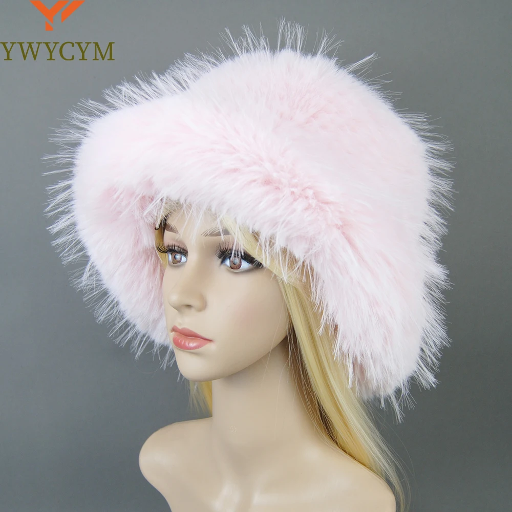 

Winter Hats Women False Raccoon Fur Fluffy Warm Fashion Stylish False Raccoon Fur Hat Luxury Ladies Artificial Fur Hat
