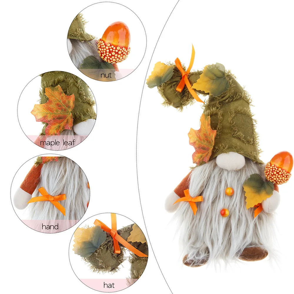 Gnomi Decorativi Autunnali - 2 Pezzi Con Cappello Zucca E Girasole, Per Ringraziamento E Natale