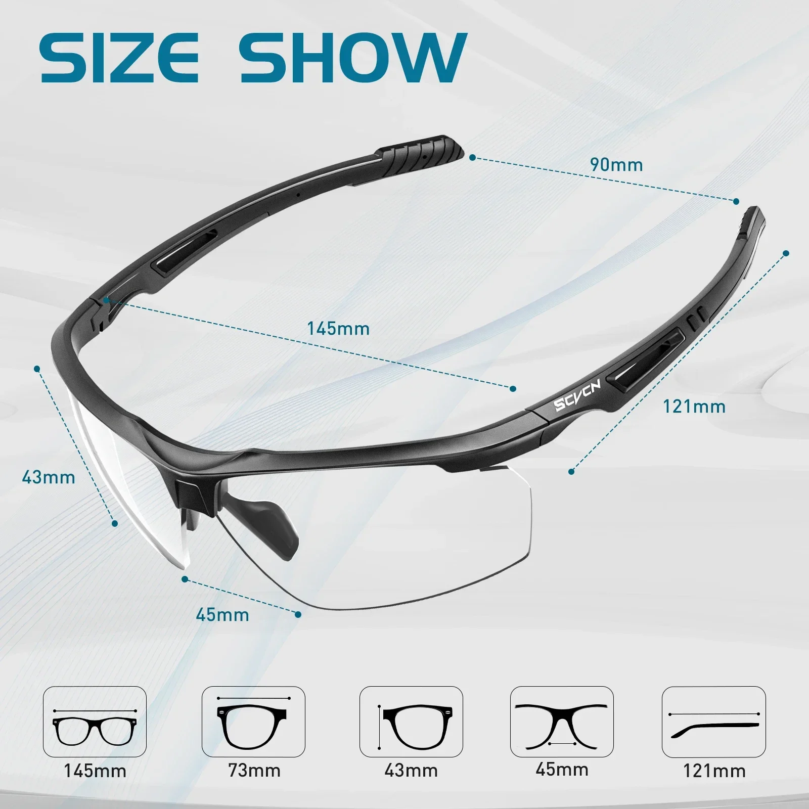 SCVCN Photochromic Cycling Glasses Men UV400 Bicycle Glasses MTB Outdoor Sports Cycling Sunglasses Road Bike Glasses Eyewear