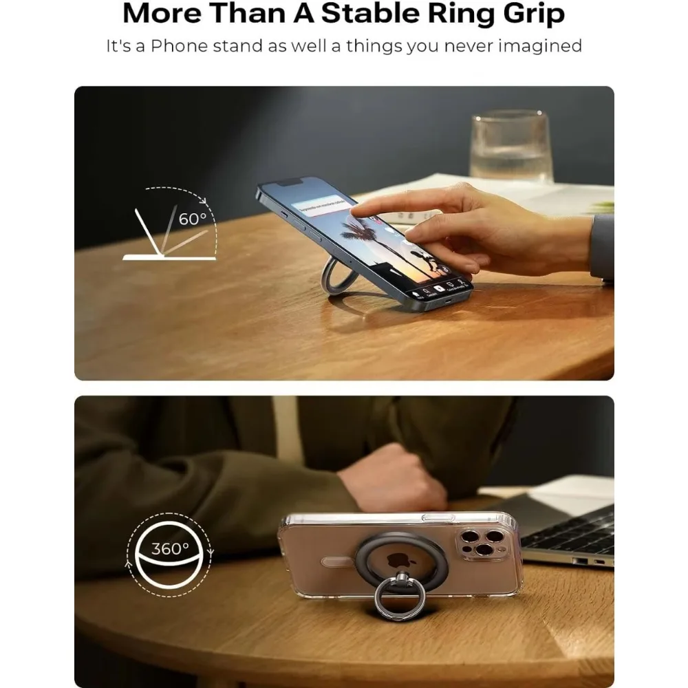 Firulab Supporto per Anello con Impugnatura per Telefono | Cavalletto Pieghevole per Telefono Cellulare con Anello Magnetico,Supporto Regolabile Girevole a 360 Gradi, Supporto per Telefono da Tavolo Firulab Supporto per Anello con Impugnatura per Telefono | Cavalletto Pieghevole per Telefono Cellulare con Anello Magnetico,Supporto Regolabile Girevole a 360 Gradi, Supporto per Telefono da Tavolo
