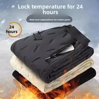 Men's Winter Woolen Pants Fleece-Lined Warm Casual Sports Trousers Loose Straight Leg Versatile Plus Size Cotton Cross-Border