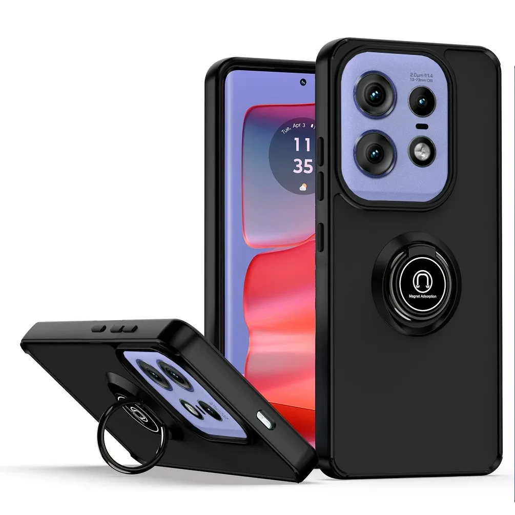 Durable Armor Matte Case with Magnetic Ring Holder Stand – Shockproof Protection