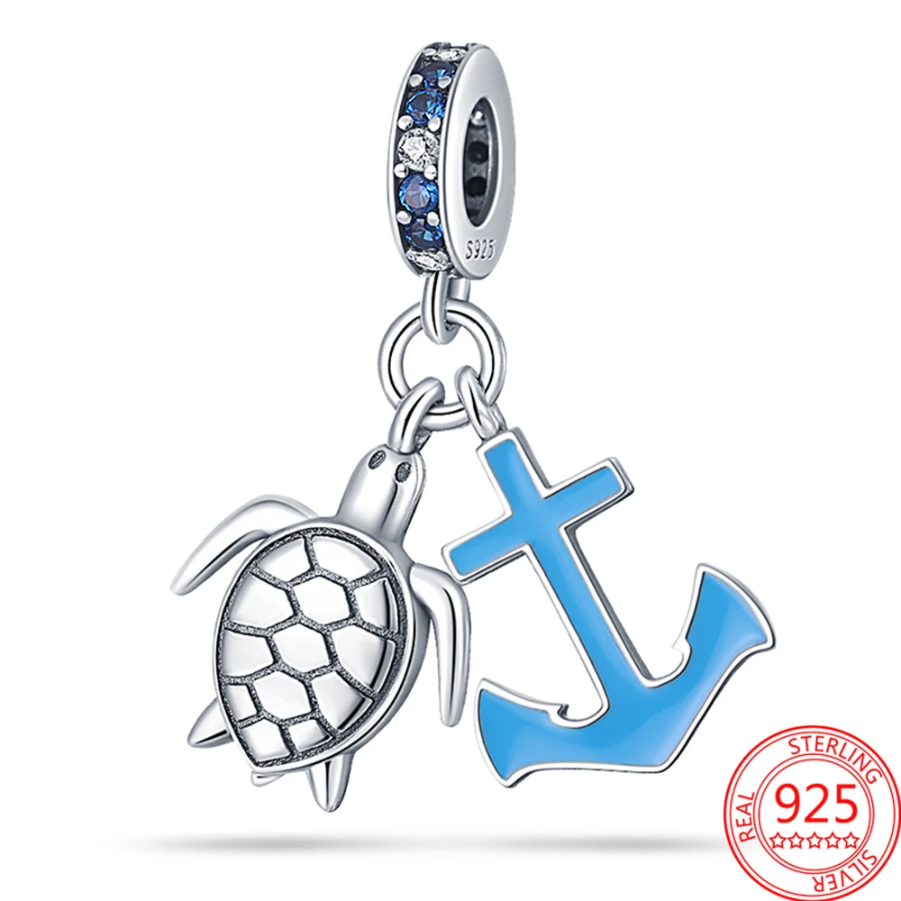 

New Arrivals S925 Silver Tortoise Anchor Charm Fits Bracelet & Bangle Trinket Diy Women Jewelry