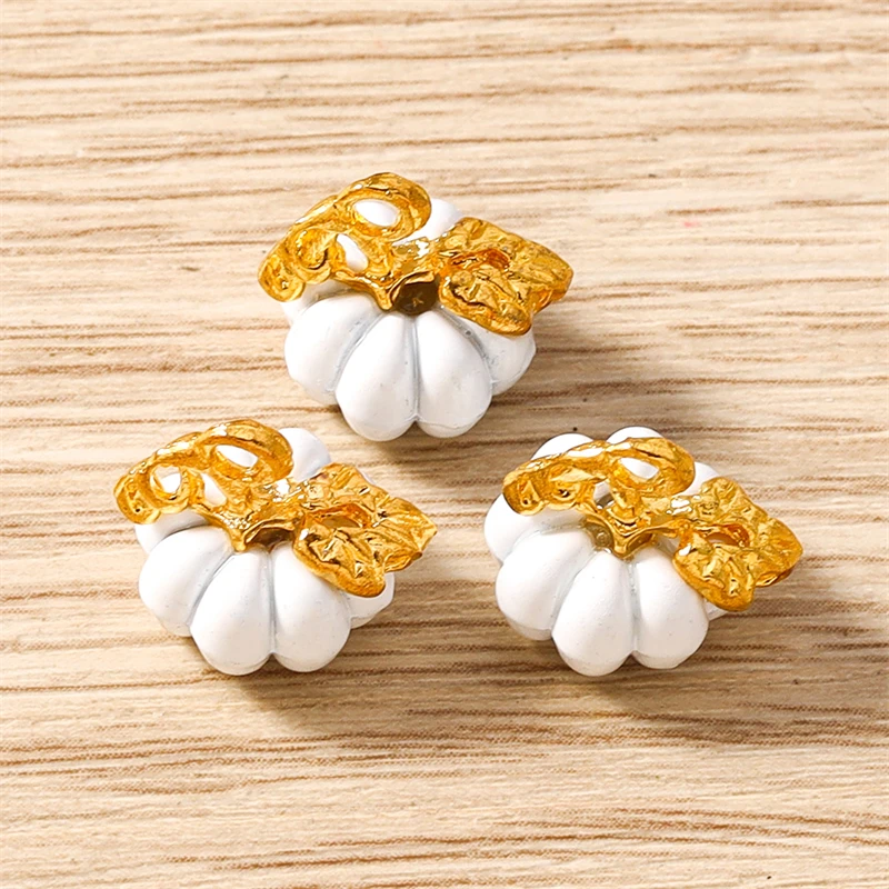 10 Stück 13x12mm Niedliche 3D Emaille Kürbis-Anhänger für Halsketten, Ohrringe, Armbänder, DIY-Bastelarbeiten, Schmuckherstellung Zubehör – Detail 8