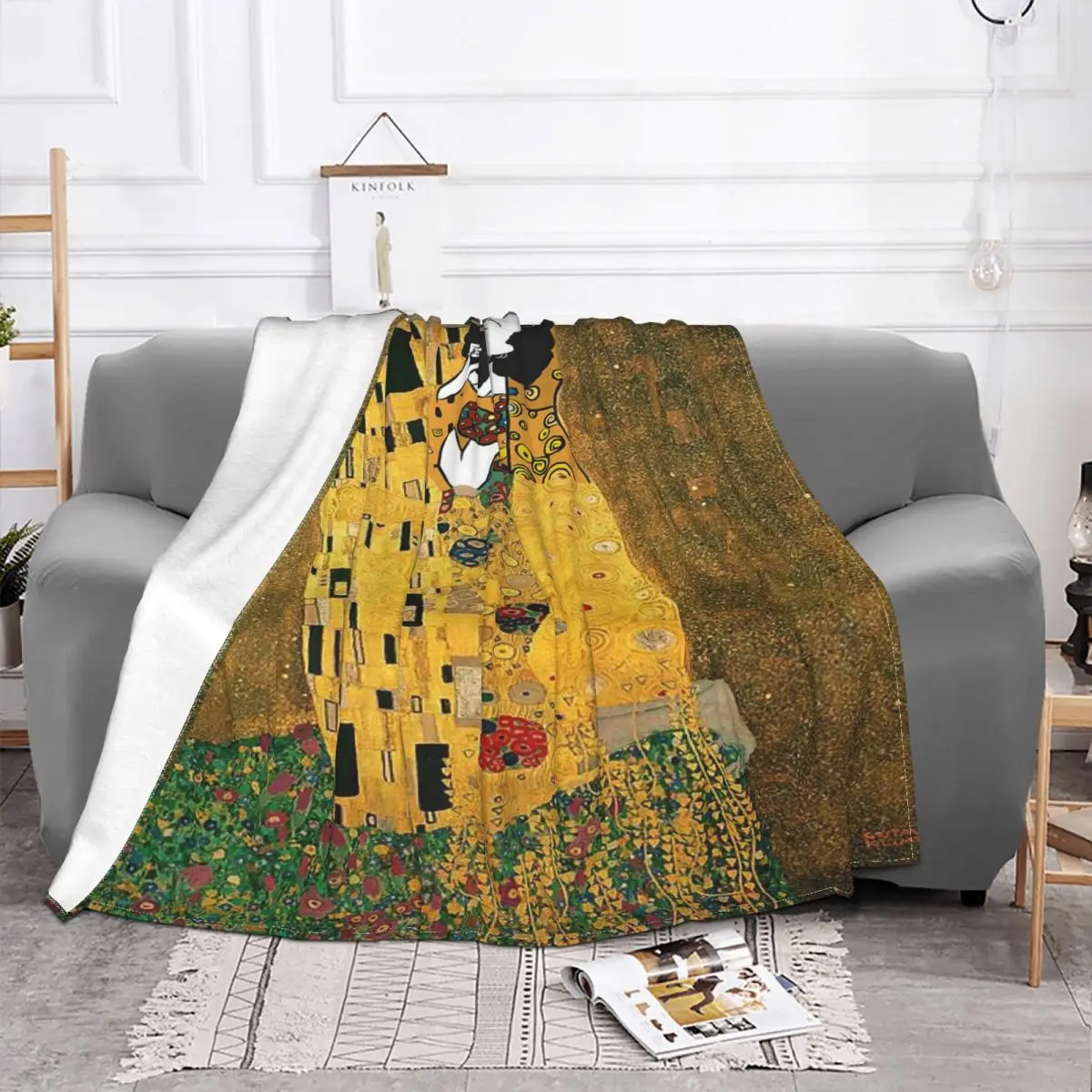 

Gustav Klimt Blankets Fleece Winter Tree Of Life Stoclet Frieze Lightweight Thin Throw Blanket for Bed Office Bedding Throws