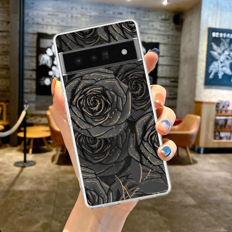 Gothic Style Black Lip Design Clear TPU Phone Case