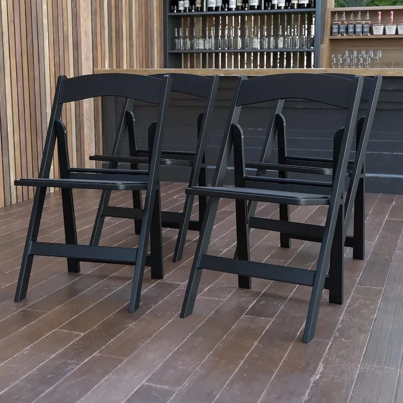 Folding Chairs for Weddings and Formal Events, Stackable Commercial Event Seats with 1,000-lb，Set of 4