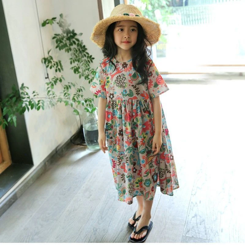 Vestidos de verano para niñas y adolescentes, ropa Floral de manga corta, vestido bonito de princesa para 9, 10, 11, 12, 13, 14, 15 y 16 años| | - AliExpress