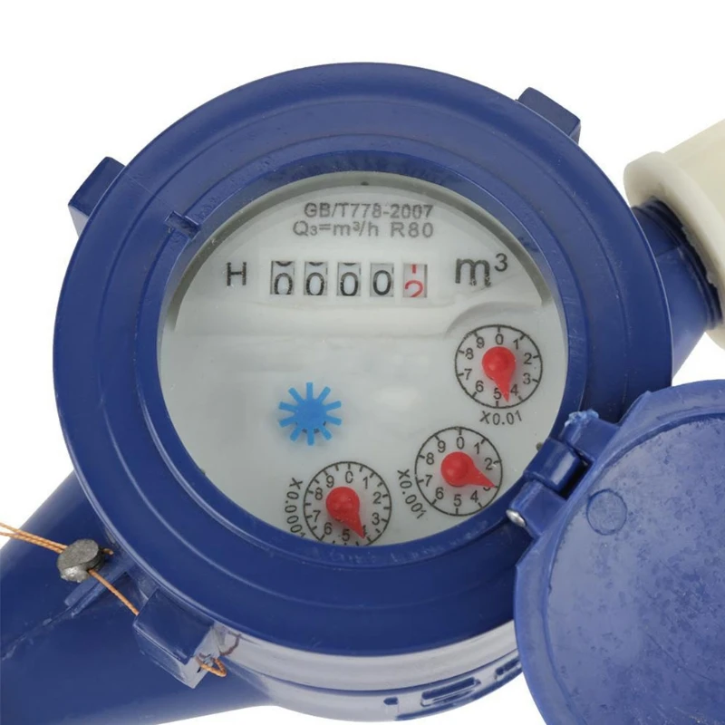 Water Flow Meter Water Meter 15mm 1/2 inch Cold with Fittings for Garden & Home Usage
