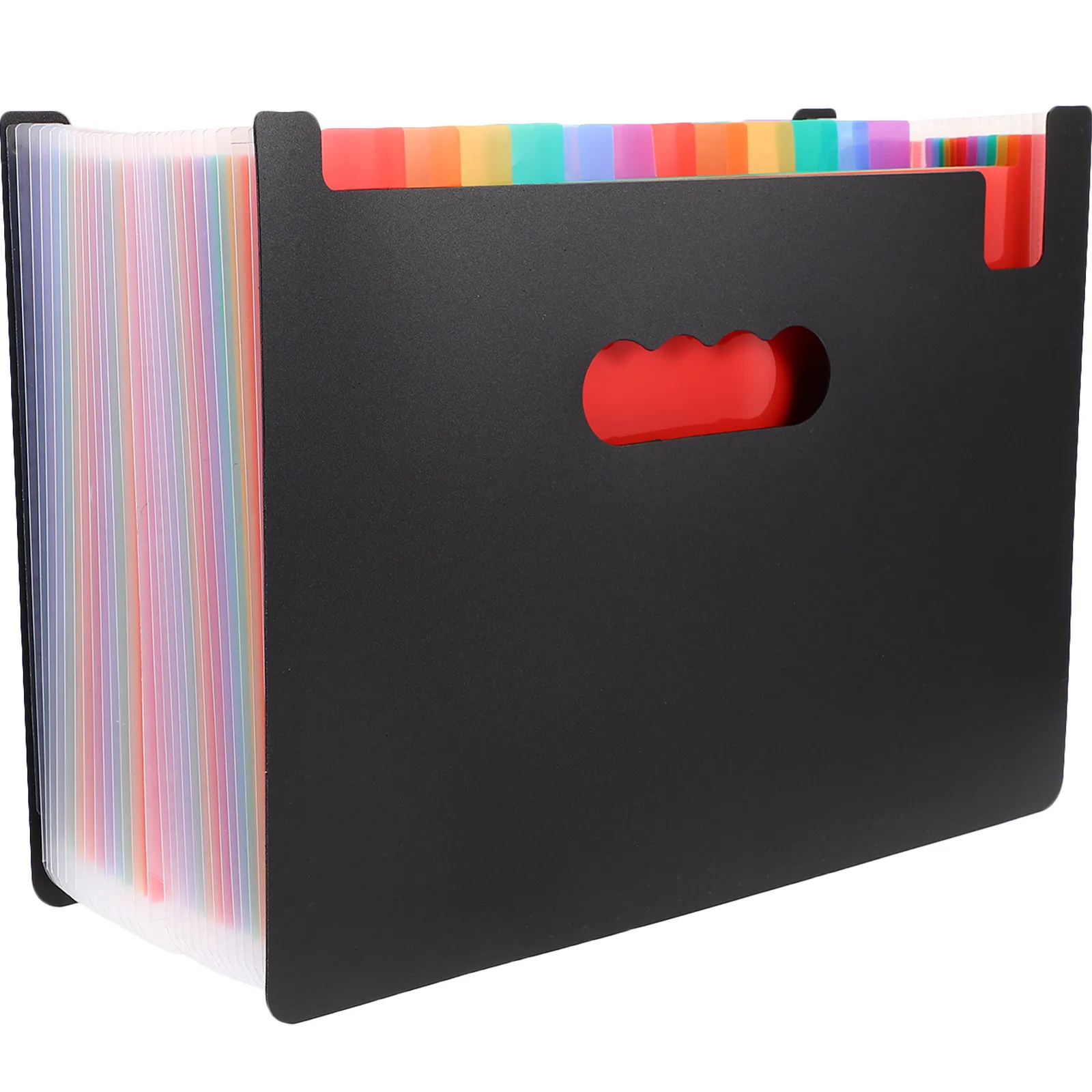 레인보우 아코디언 파일 폴더 두꺼운 PP 다층 확장형 문서 정리함 영수증 홀더 소형 사무실 파일 보관 가방