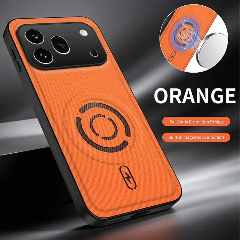 Tech Texture Magnetic Leather Shockproof Protective Phone Case