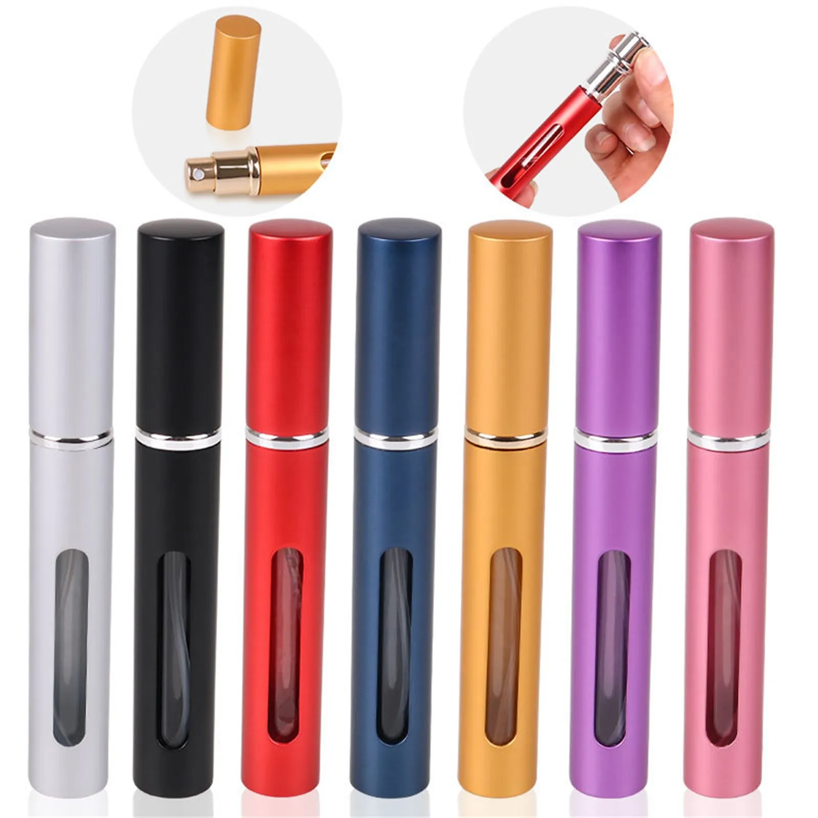 10ml Portable Perfume Bottles Sprayer Refillable Aluminum Glass Perfume Atomizer Perfect Travel Women Cosmetic Containers Diy spray bottle atomizing sprayer