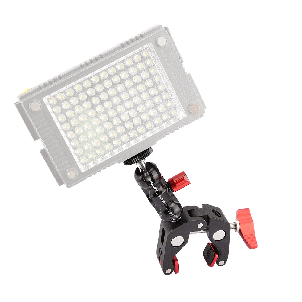 Kimrig Pole Clamp Mount Con Grande Super Clamp E Mini Testa A Sfera Rotante A 360 Gradi Per Fotocamera Di Montaggio 7 ",8" Monitor Led Light Mic