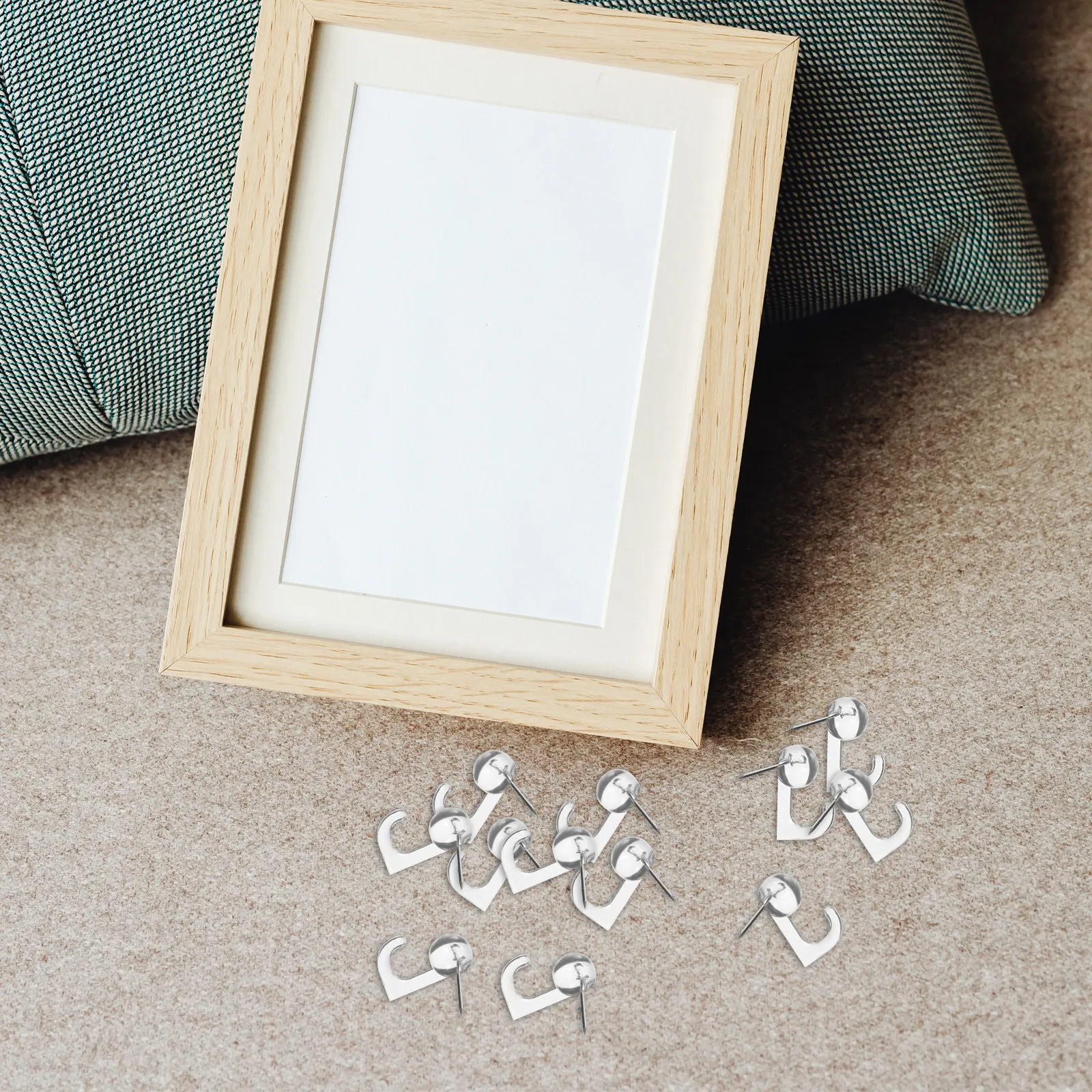 50개 스틸 푸시핀 훅, 벽 코르크보드 게시판 걸이용 장식 그림 걸이용 고하중 헤비듀티 압정, 벽핀