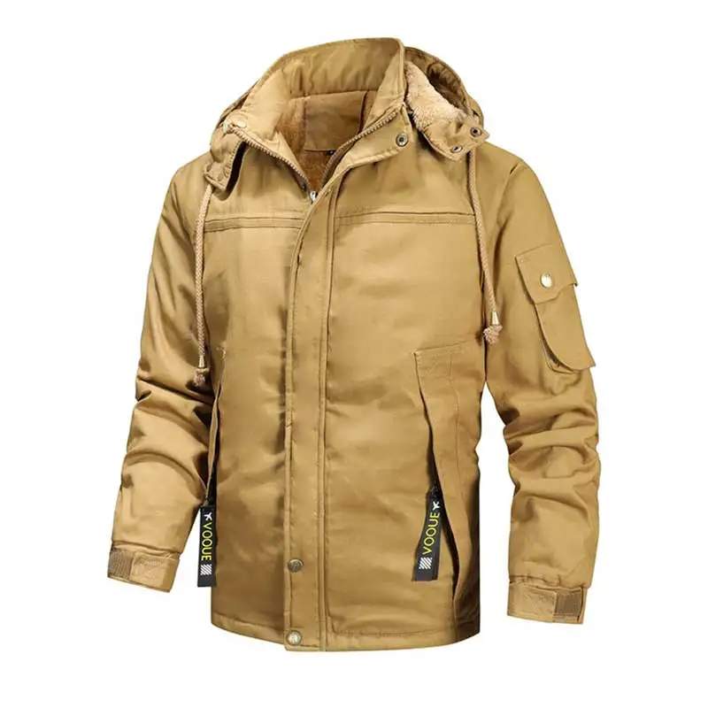 

Largo Size Parka Men Winter Thick Plush Hooded Parka Men Windproof Warm Jacket For Men Casual Detachable Sports Coat Male 3XL