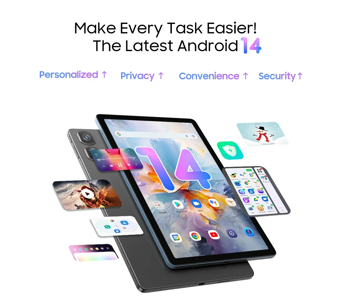 Blackview Android 14 Tab 16 Pro 11 Inch Touch Tablet 2K Screen 