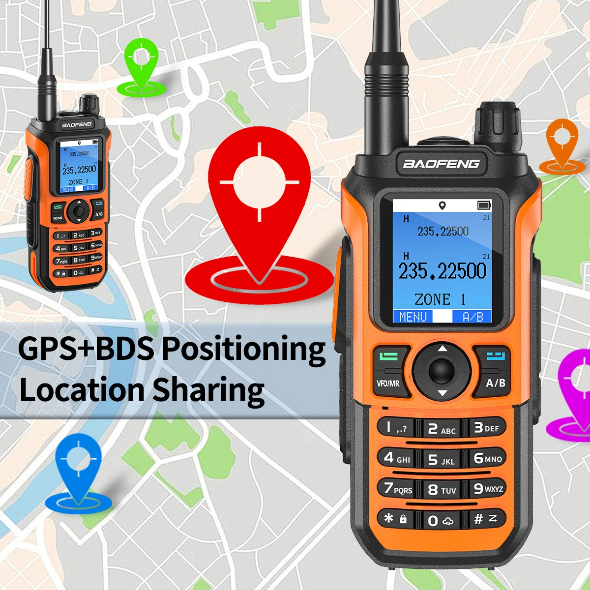 Baofeng UV-21 GPS Walkie Talkie 10W Full Band AM FM 999CH Long Range Waterproof Type-C Two Way Ham Radio Upgraded UV-17 PRO GPS 2