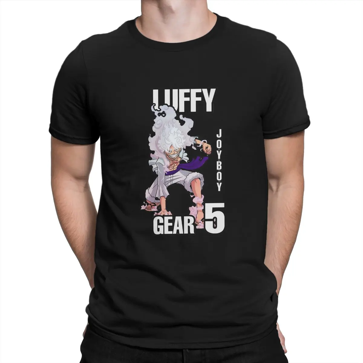 

Новейшая Мужская футболка Luffy Gear 5 nikou, комиксная футболка из чистого хлопка с круглым вырезом, детская одежда, топы