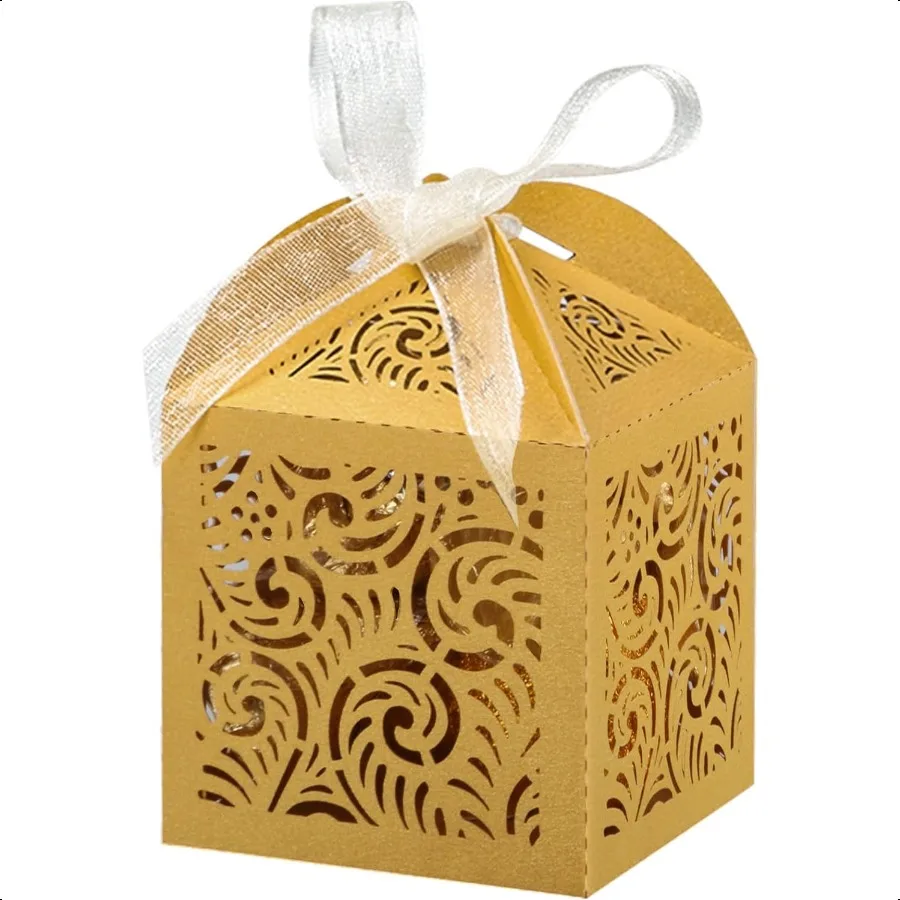 100Pcs Laser Cut Small Gift Favor Boxes