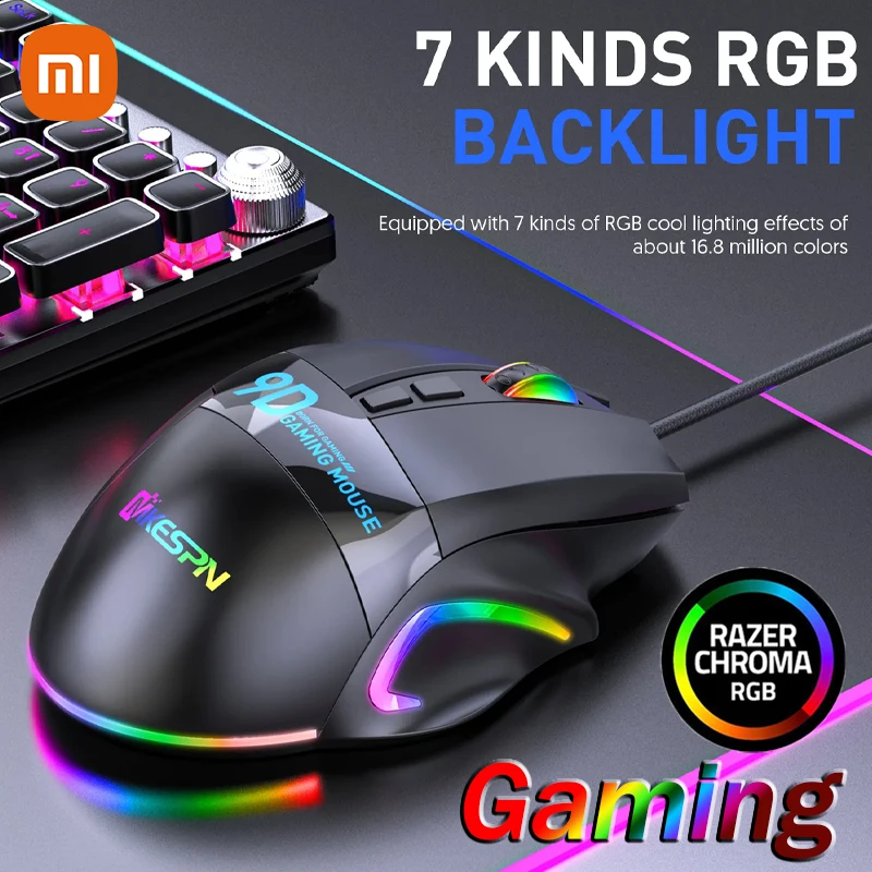 

Xiaomi 12800DPI RGB Gaming Mouse Bluetooth 12 Programmable Keys Game Mouse RGB Light Max to 6 levels For pc mac gun PUBG Laptop