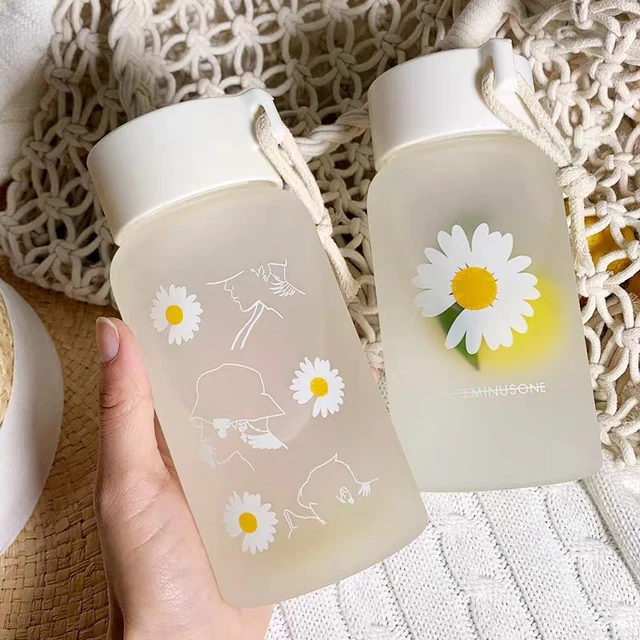 Small Daisy Transparent Bottles  Plastic Drinking Bottle Sports - 480ml  Transparent - Aliexpress