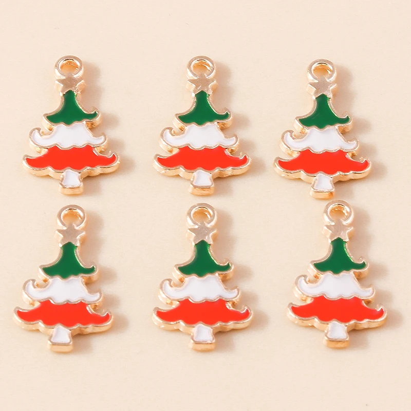 20 Stück 11 x 25 mm niedliche Kristall-Emaille-Weihnachtsbaum-Charms-Anhänger für Schmuckherstellung, Halsketten, Ohrringe, Armbänder, DIY, Basteln, Geschenk – Detail 12