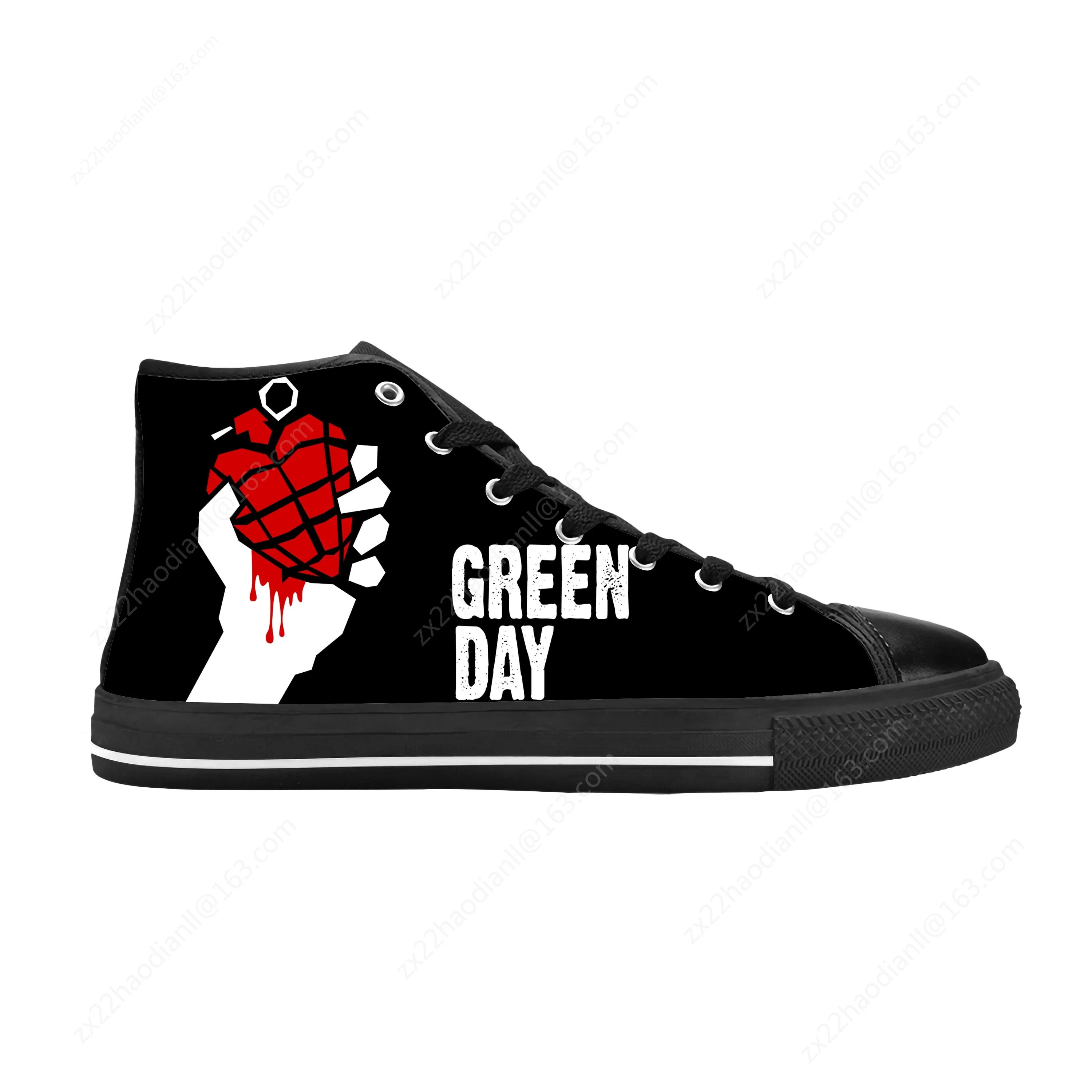 Days Punk Rock Band Music Singer Cool Funny Green Casual Cloth Shoes High Top Comfortable Breathable 3D Print Men Women Sneakers