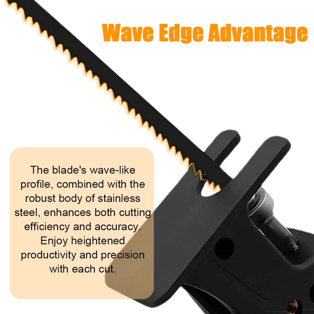 Reciprocating Saw Adapter Electric Drill Conversion Modified Chainsaw Power Tool Wood Cutter Machine Attachment with Blades 5