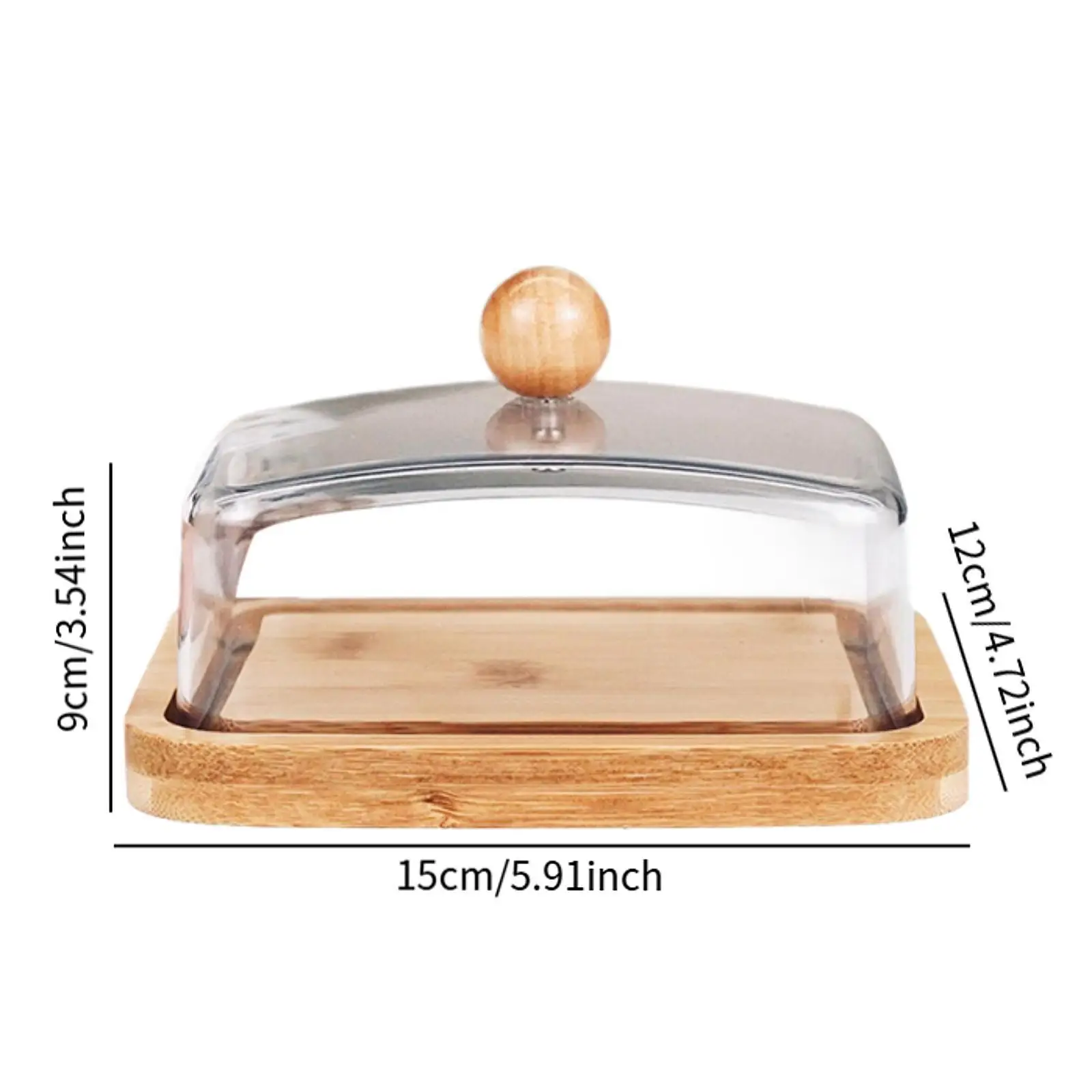 Bamboo Butter Dish with Cover Minimalist Rectangular Butter Tray Butter Container for Bar Dining Room Fridge Hotel Household