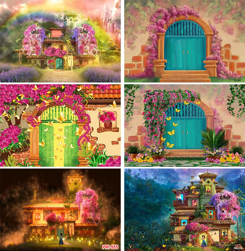 

Disney Encanto Mirabel Photography Backdrop Girls Happy Birthday Party Decorations Vinyl Children Photo Studio Props Background