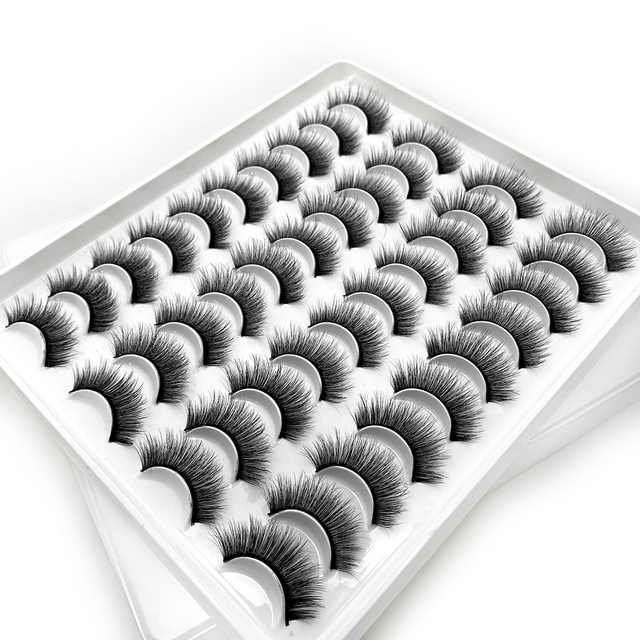 5/8/10/20 Pairs 3D Mink Lashes Natural False Eyelashes Dramatic Fluffy Soft Wispy Volume Cross Reusable Fake Eyelash  MaKeup